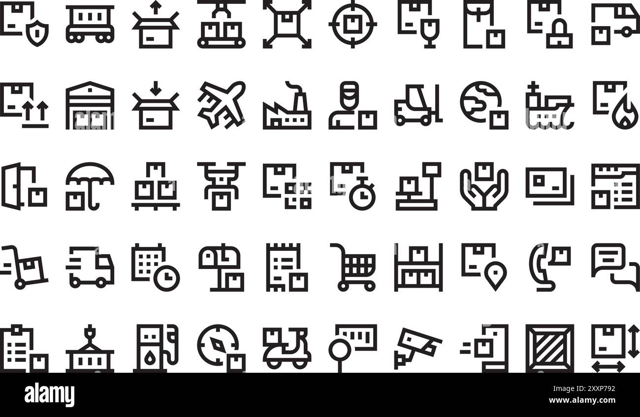 Logistics icons collection is a vector illustration with editable ...