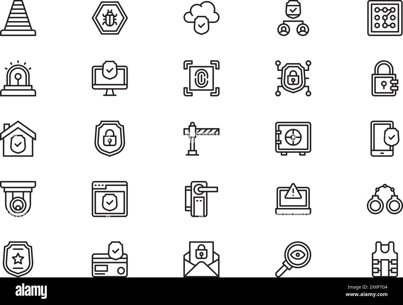 Protection and security icons collection is a vector illustration with ...