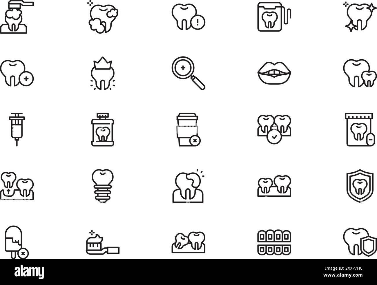 Dental care icons collection is a vector illustration with editable ...