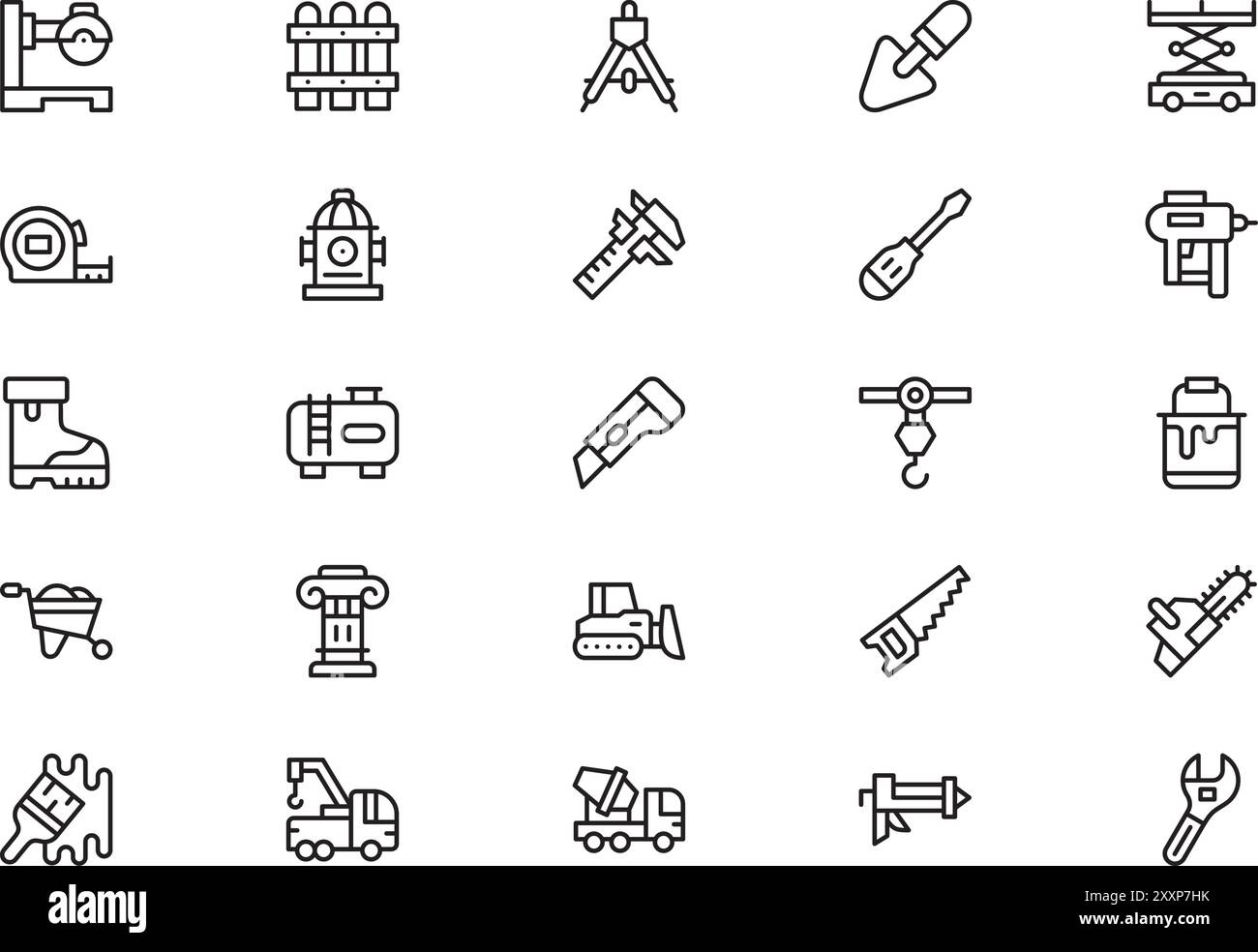 Construction icons collection is a vector illustration with editable ...