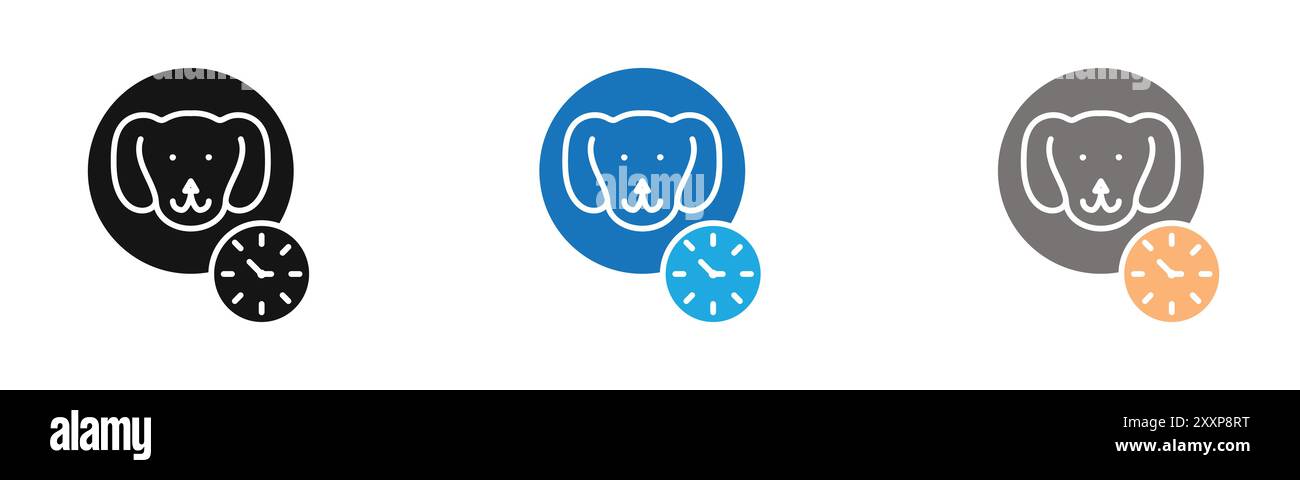 Dog competition icon outline collection or set in black and white Stock ...
