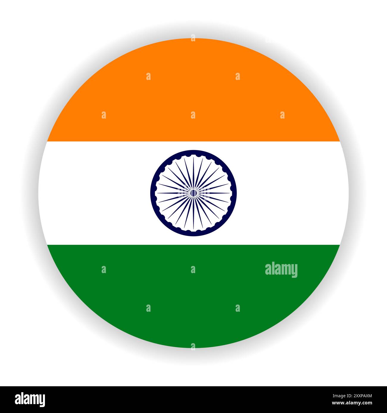 Round Flag Of India Vector Illustration Stock Vector Image Art Alamy