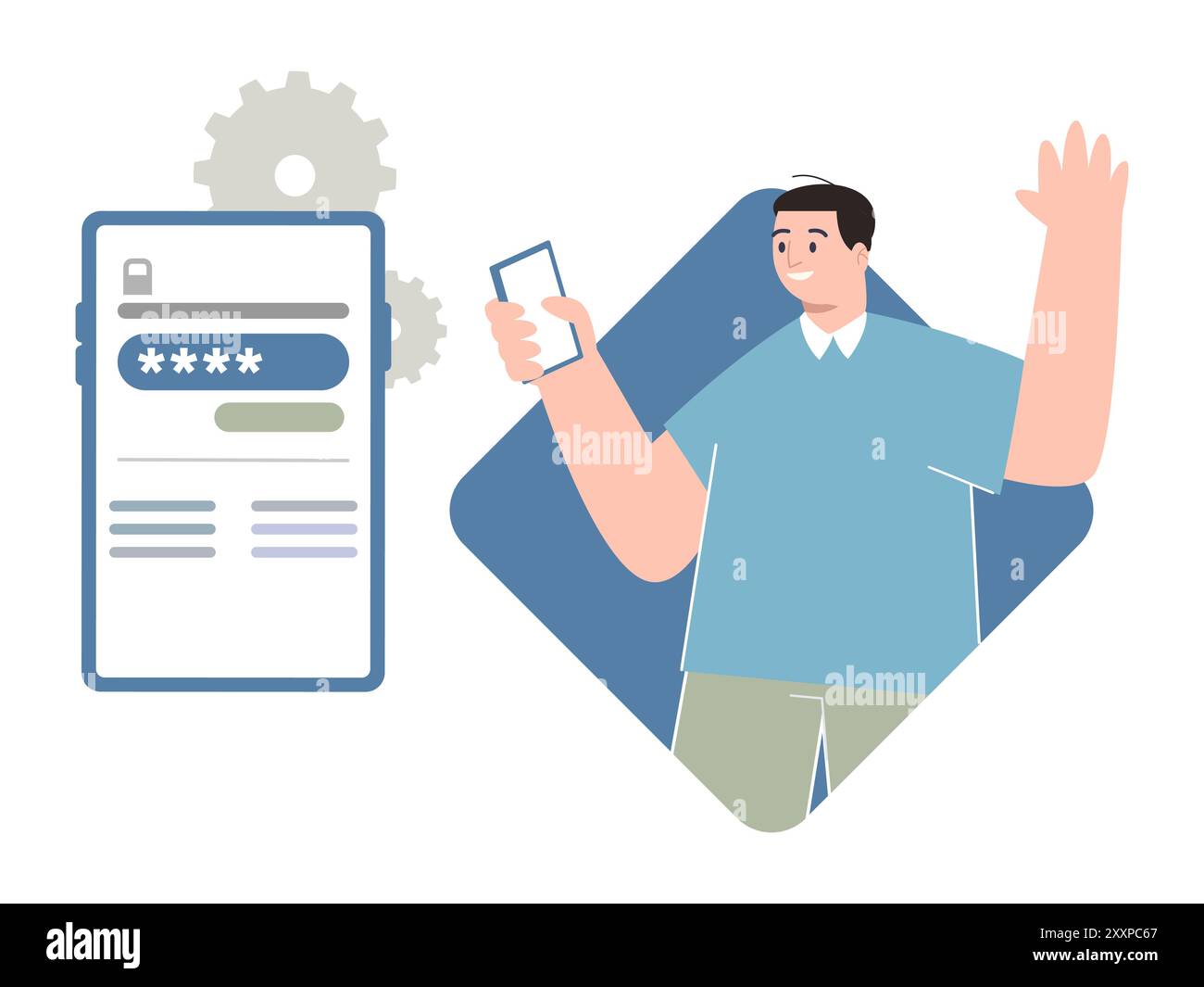 create new password forget login sign in registration verification privacy account authentication data protection design icon illustration Stock Vector