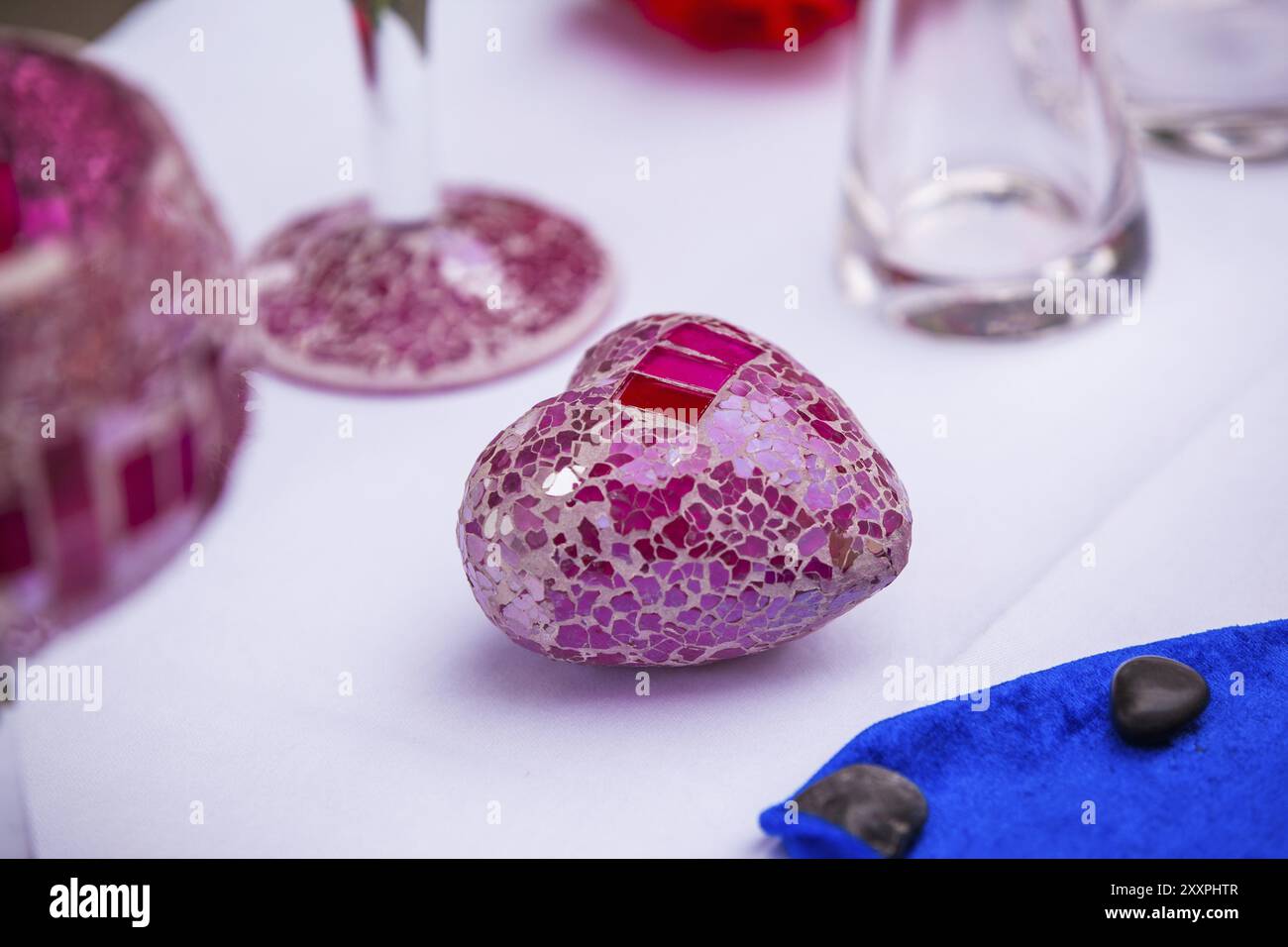 Pink mosaic heart Stock Photo