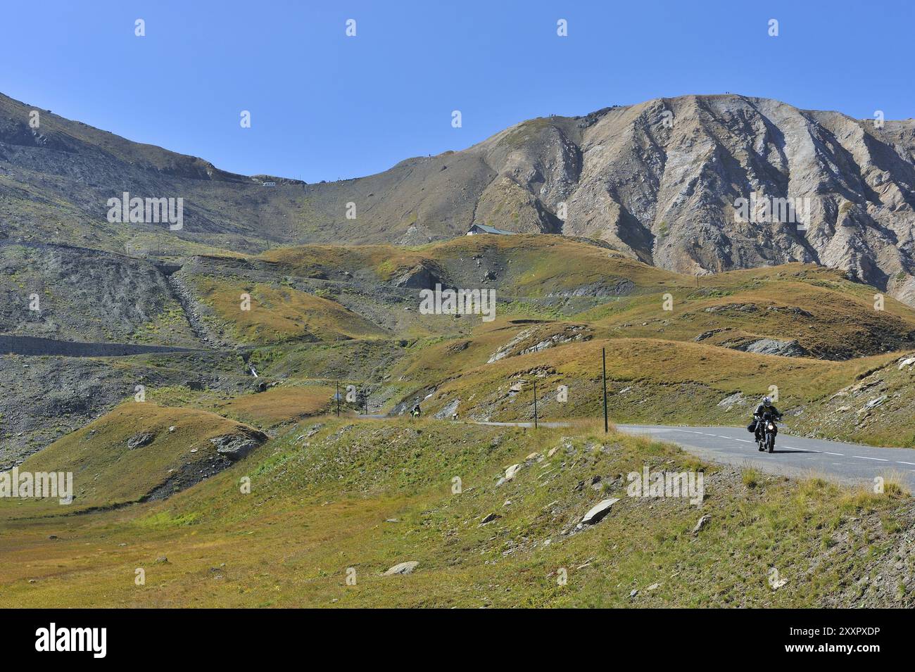 View of the Col de Restefond in the French Alps. Col de Restefond alpes maritime france europe, pass in the French Alps Stock Photo