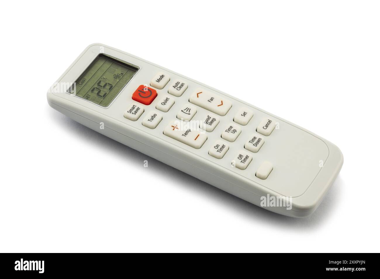 Air conditioner remote control on white background Stock Photo