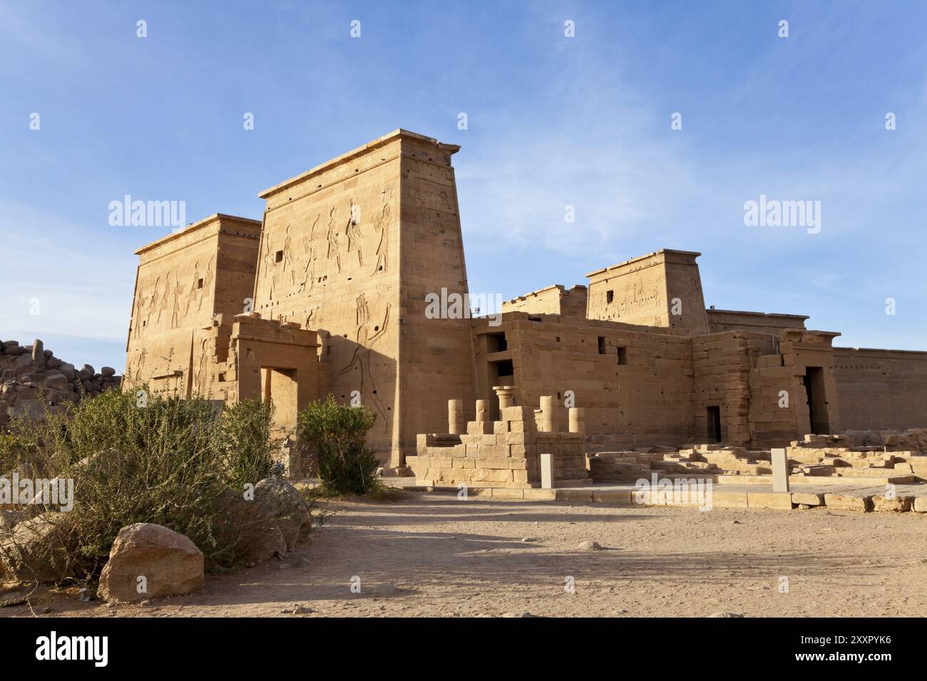 Temple of isis on agilika island, aswan, egypt Stock Photo