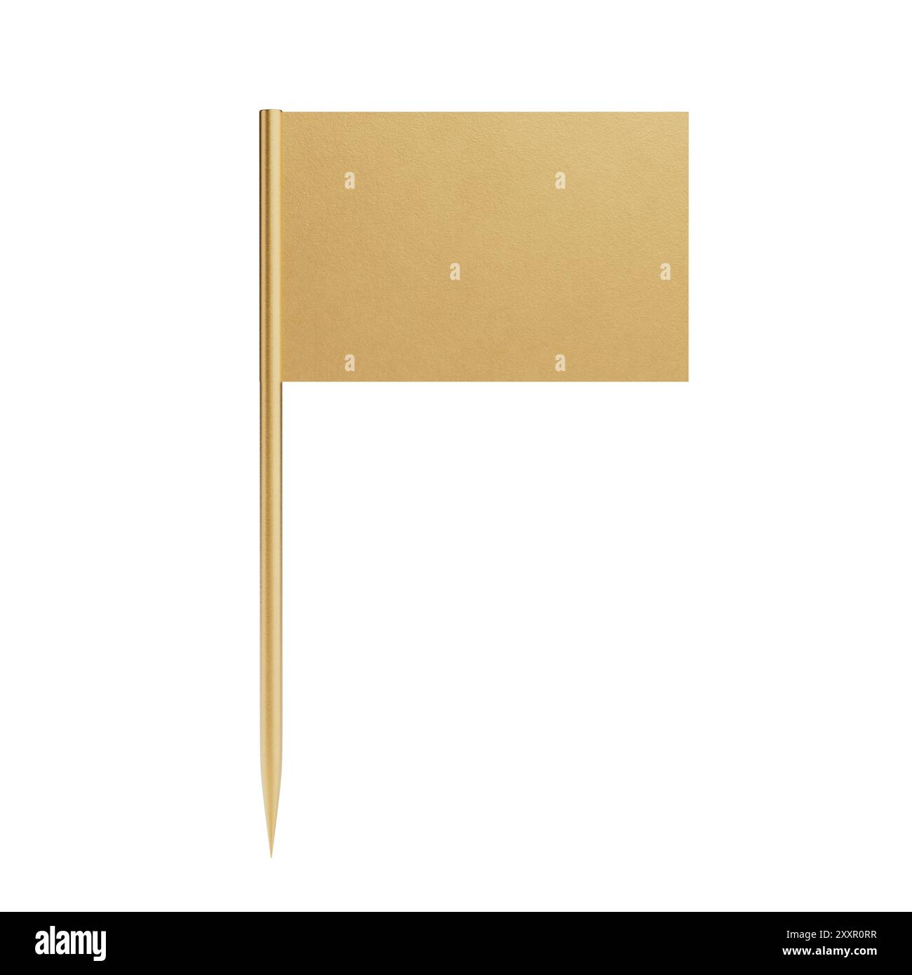 Blank Mini Golden Pointer Toothpick Flag on a white background. 3d Rendering Stock Photo
