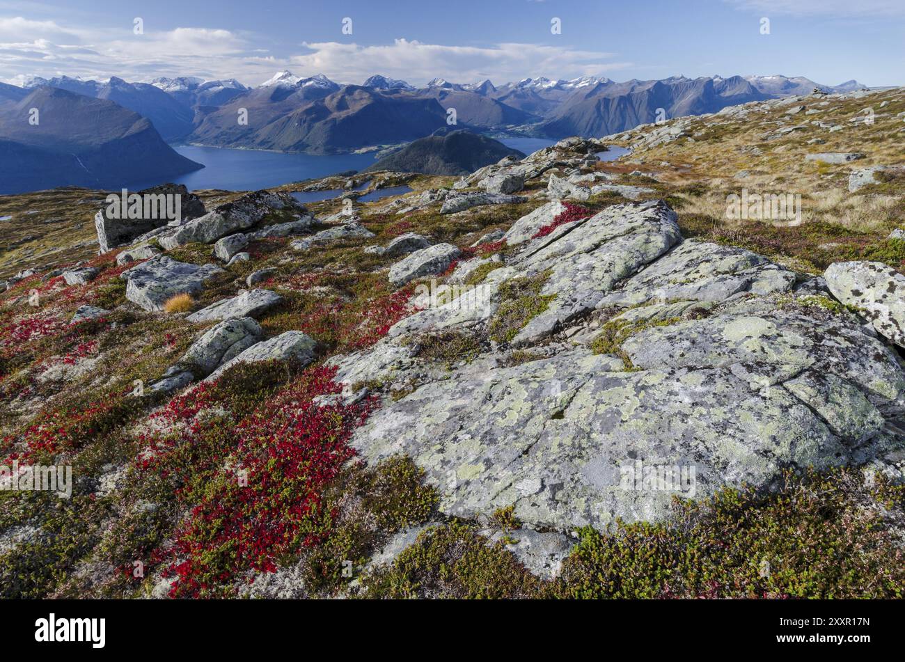 View to Romsdalsfjorden, Romsdalen, Moere and Romsdal Fylke, Vestland, Norway, September 2011, Europe Stock Photo