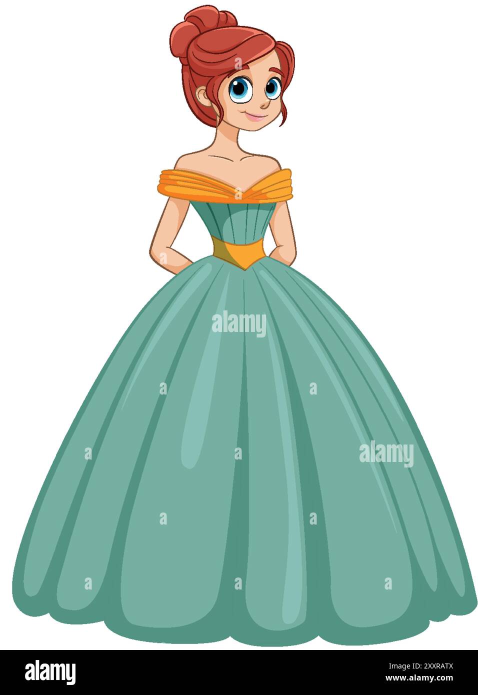 green dress cartoon Girl in a ball gown Stock Vector Image & Art book character with green dress