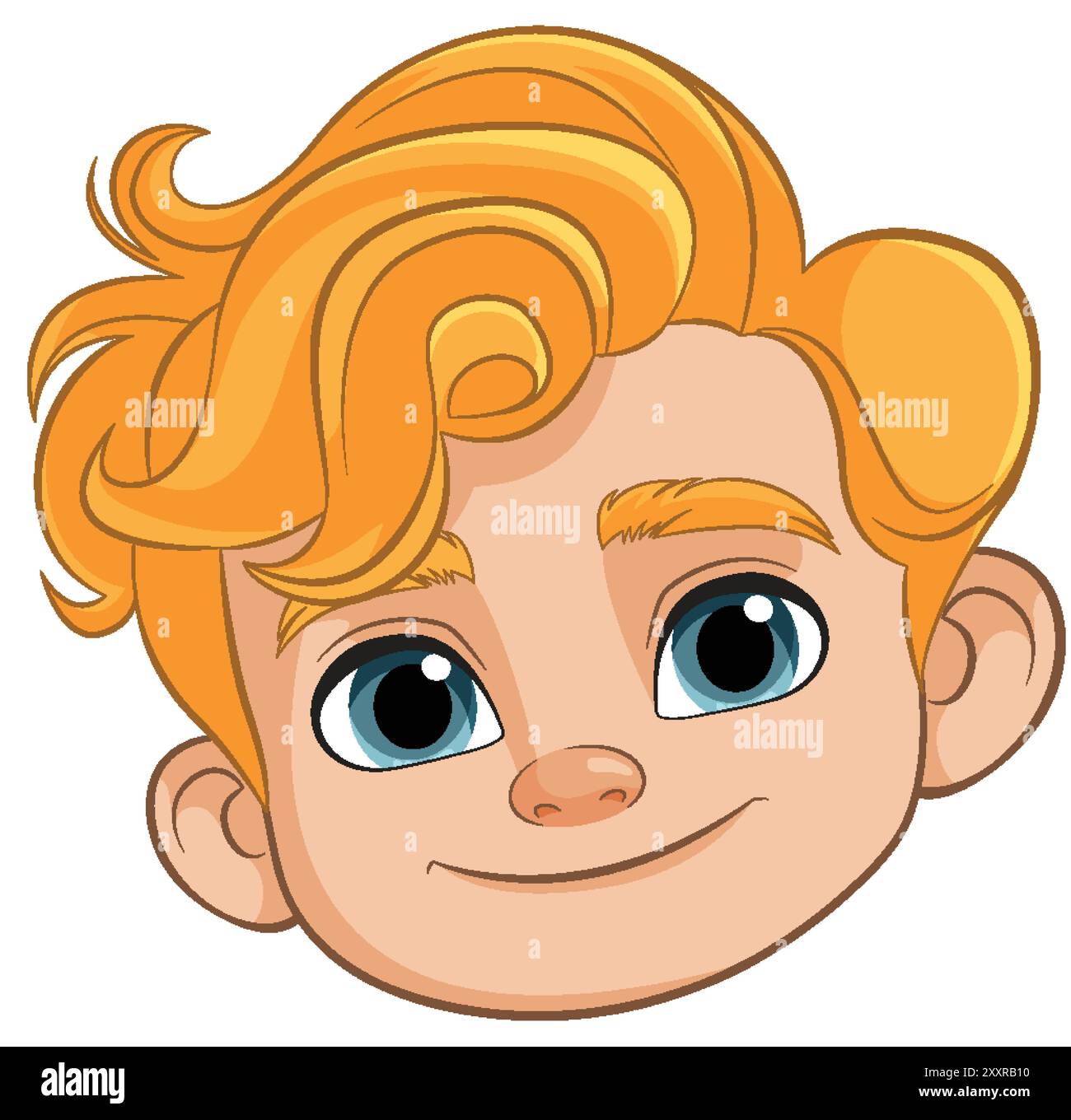Illustration of a happy boy's face Stock Vector Image & Art - Alamy