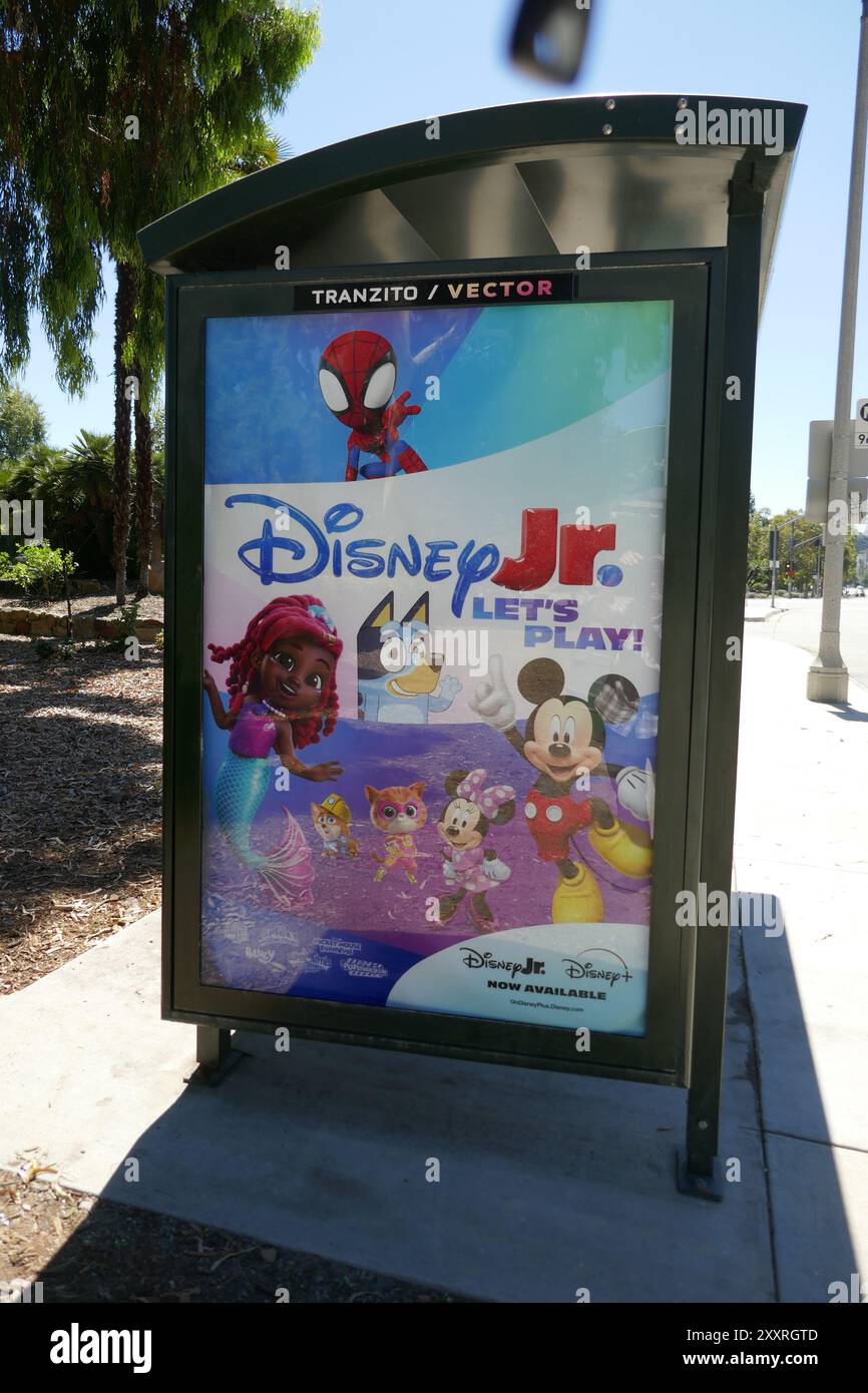 Los Angeles, California, USA 20th August 2024 Disney Jr. Bus Stop on ...