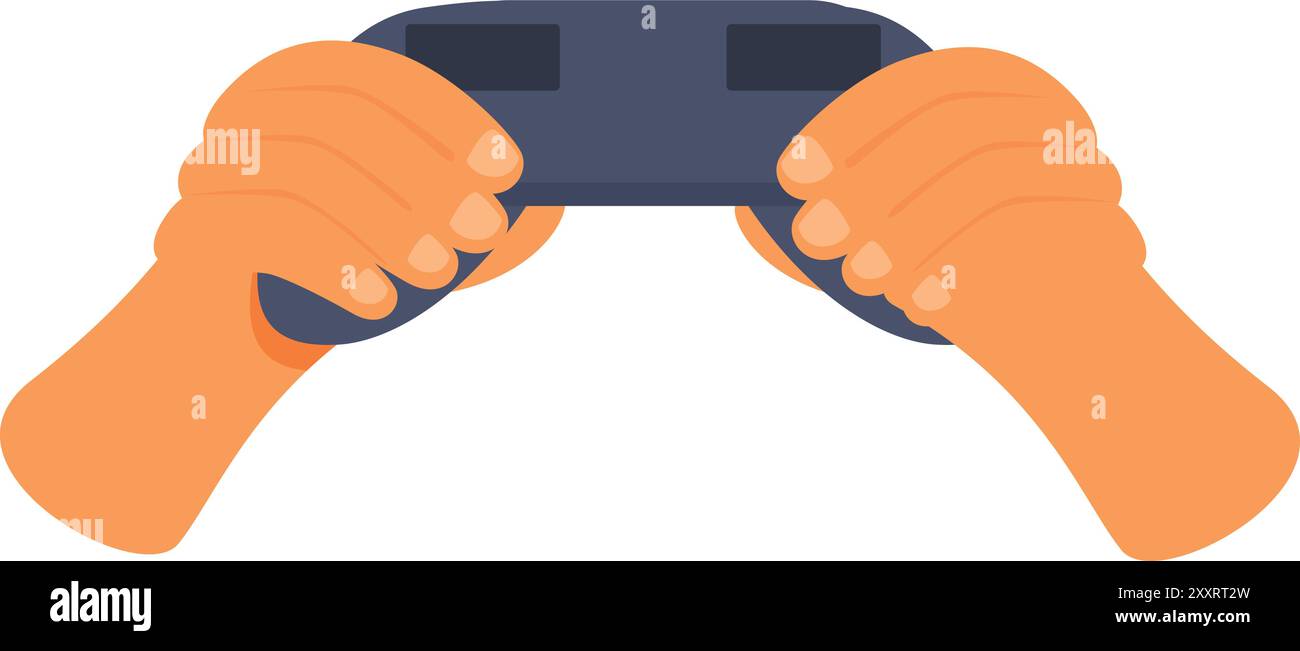 Two hands holding a gamepad controller playing a video game Stock ...