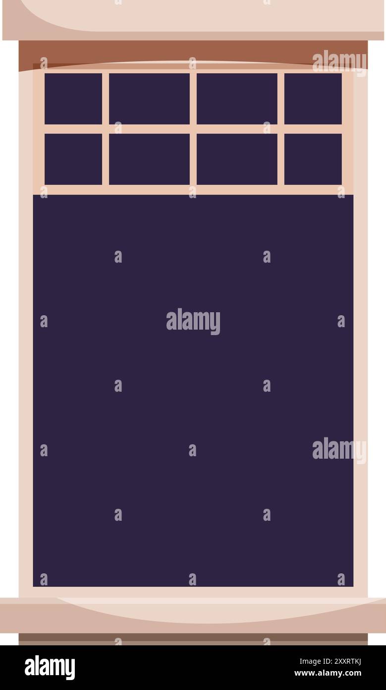 Big window with transom showing dark sky, perfect for backgrounds Stock ...