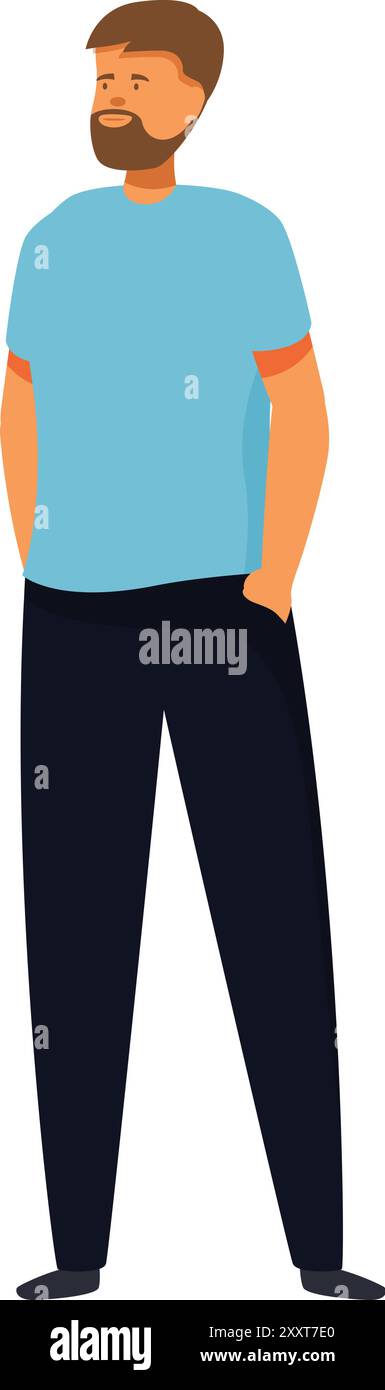 Black man standing full length relaxed Stock Vector Images - Alamy