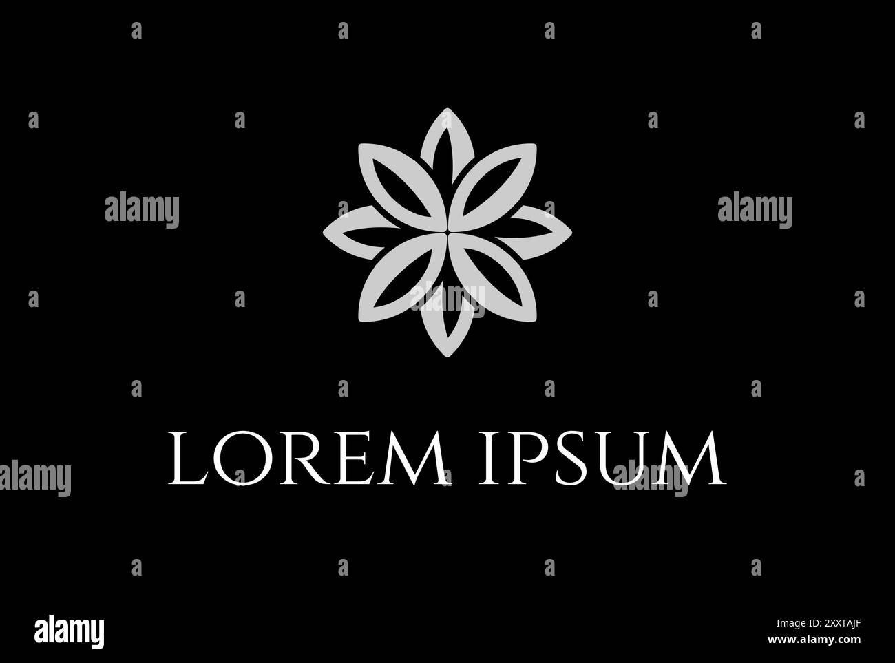 Elegant Luxury Geometric Flower Leaf Logo Design Vector Stock Vector