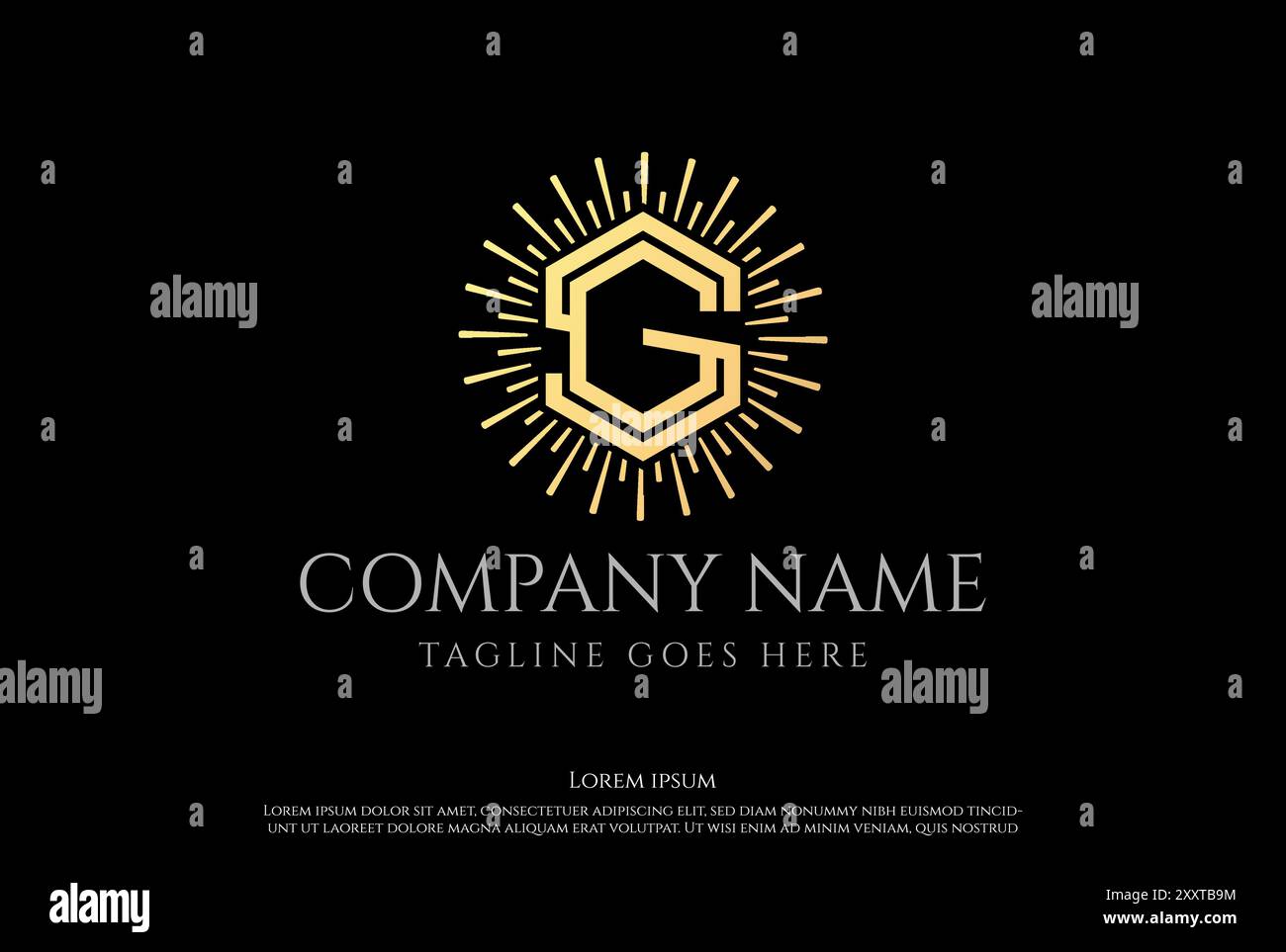 Initial Letter SG for Sun Gold Logo Design Vector Stock Vector