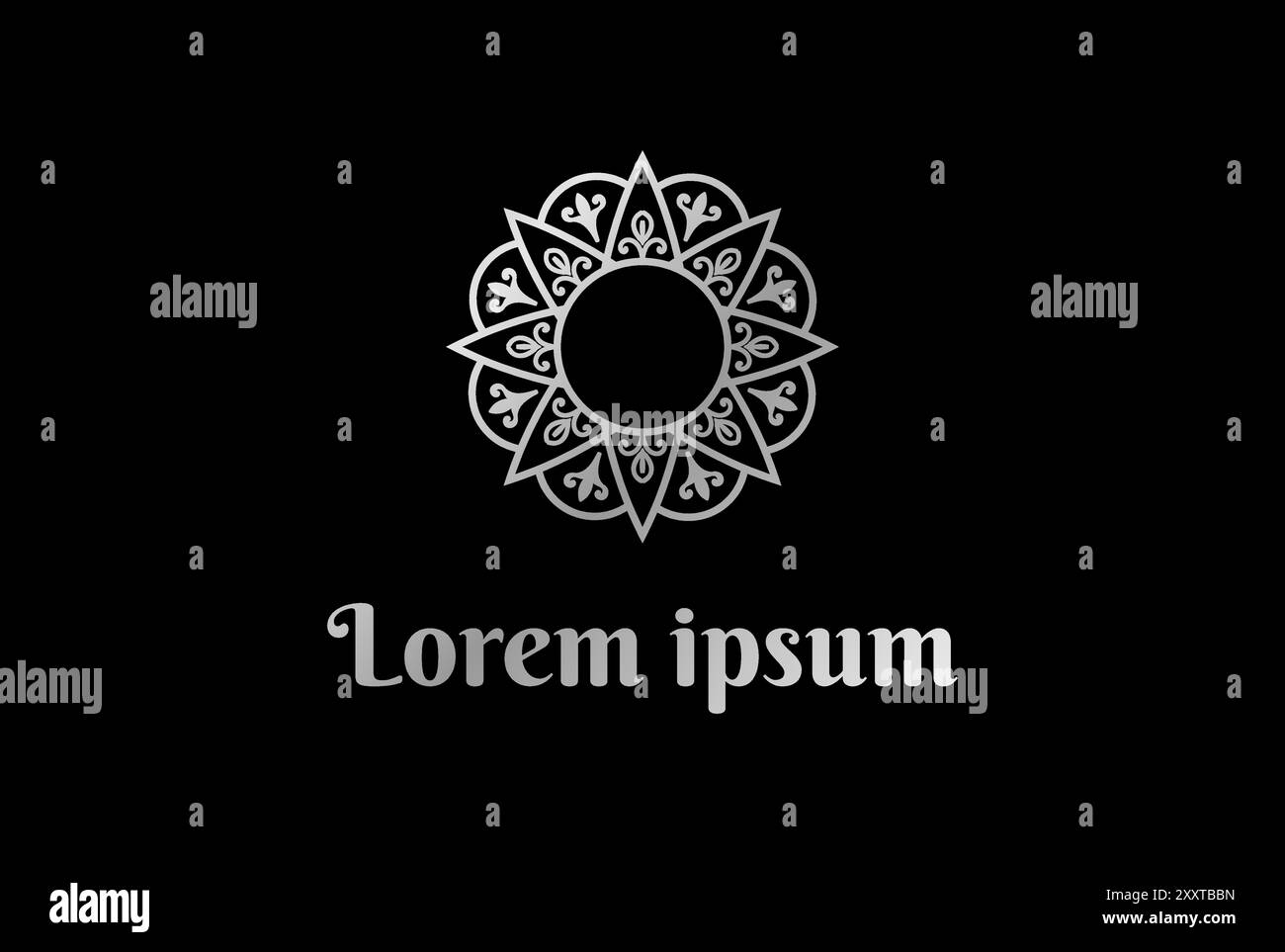 Elegant Luxury Geometric Flower Leaf Logo Design Vector Stock Vector