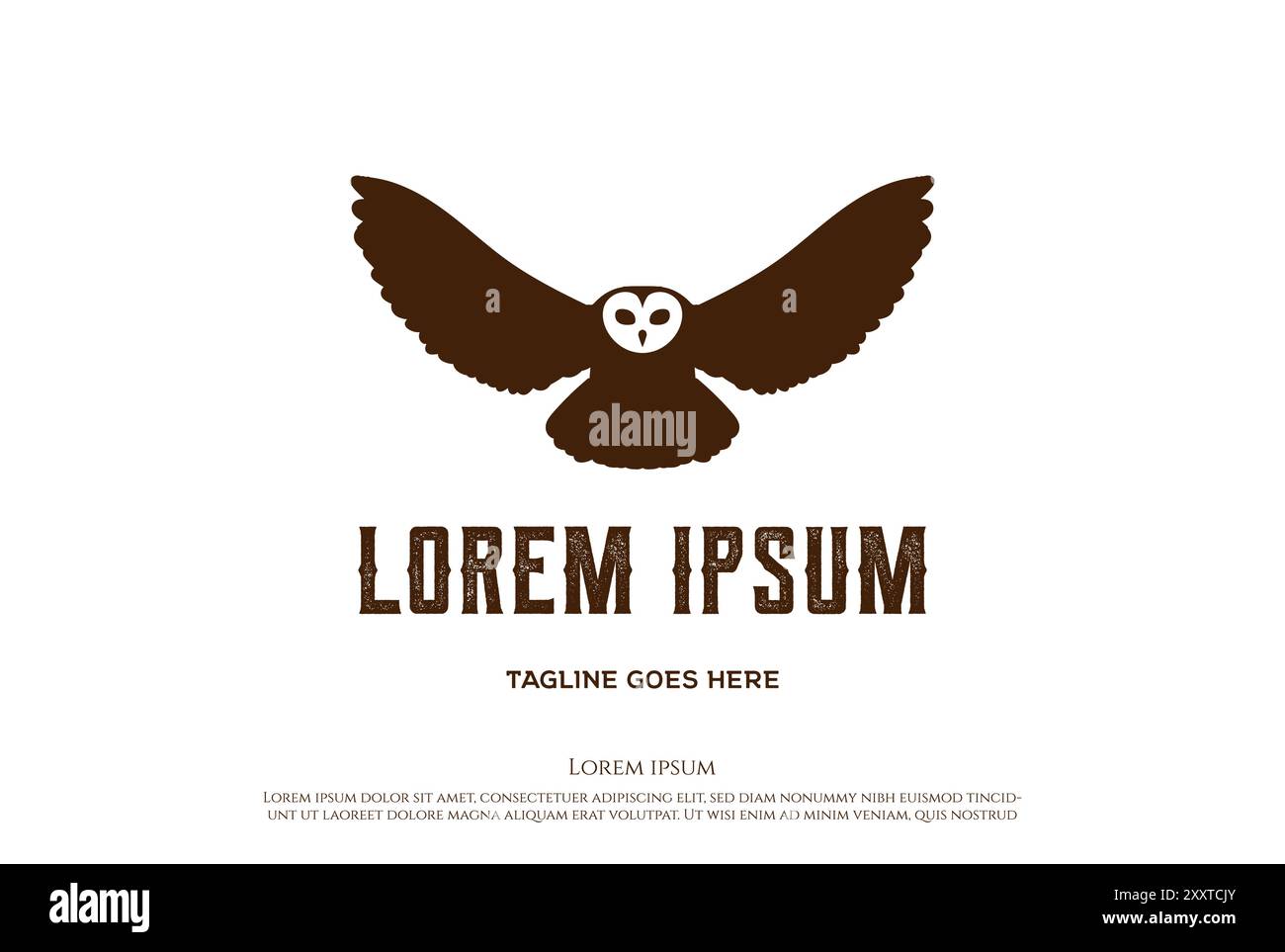 Vintage Retro Flying Owl Bird Logo Design Vector Stock Vector Image ...