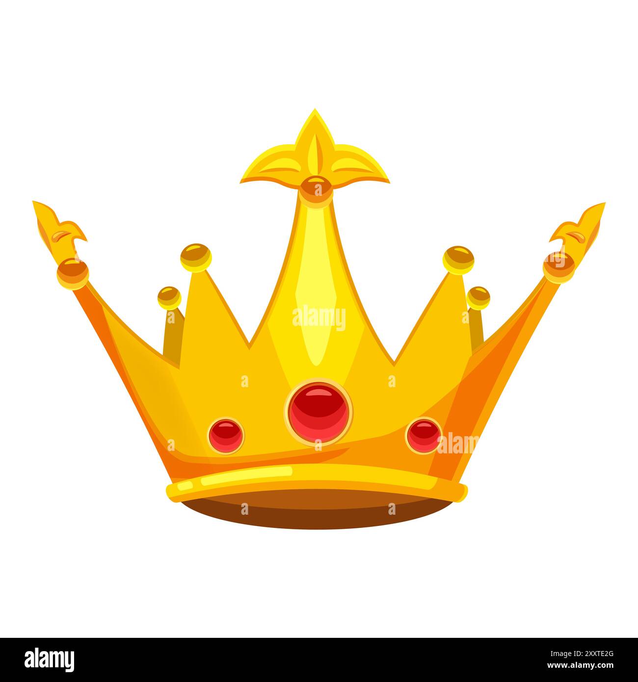 Crown cartoon golden royal jewelry of king queen, princess Stock Vector ...
