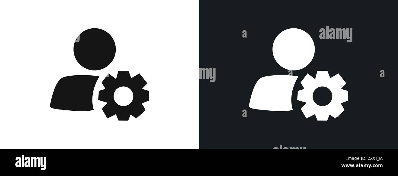 Administrator icon linear vector graphics sign or symbol set for web ...