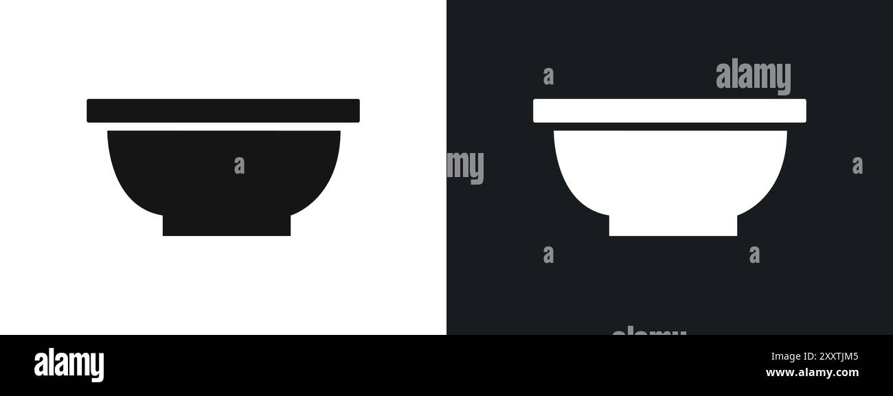 Bowl icon linear vector graphics sign or symbol set for web app ui Stock Vector