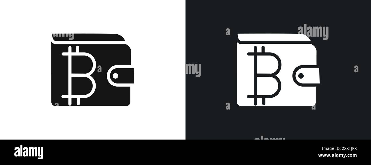 bitcoin wallet icon linear vector graphics sign or symbol set for web app ui Stock Vector