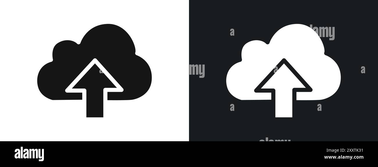 cloud upload icon linear vector graphics sign or symbol set for web app ui Stock Vector