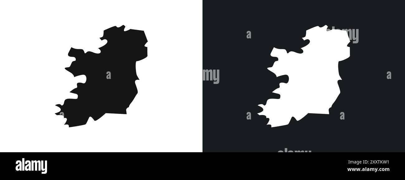 Ireland map icon linear vector graphics sign or symbol set for web app ui Stock Vector