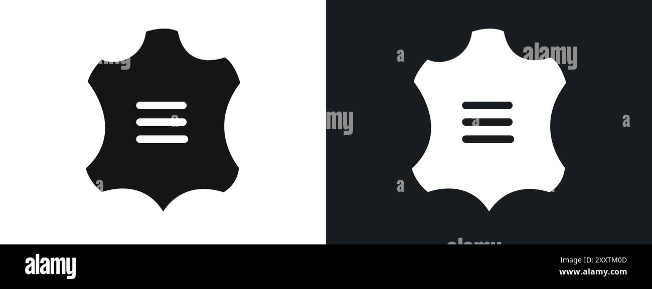 Leather Icon linear vector graphics sign or symbol set for web app ui Stock Vector