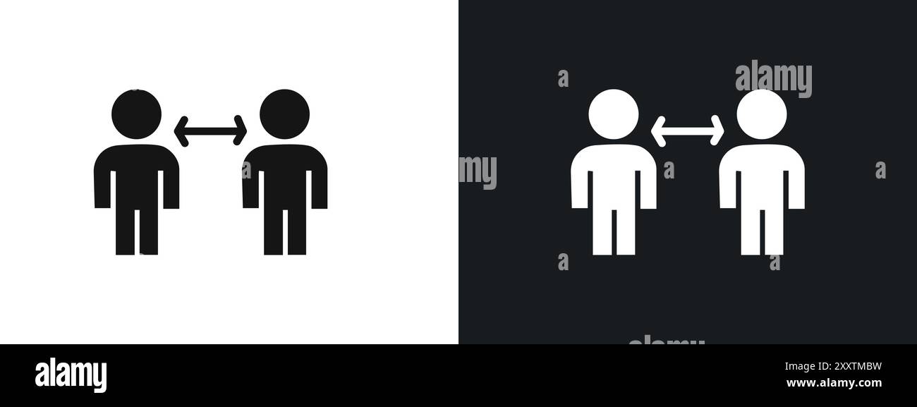 Social distancing sitting icon linear vector graphics sign or symbol ...