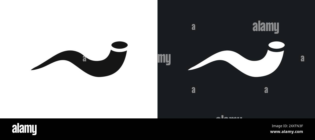 Shofar icon linear vector graphics sign or symbol set for web app ui Stock Vector