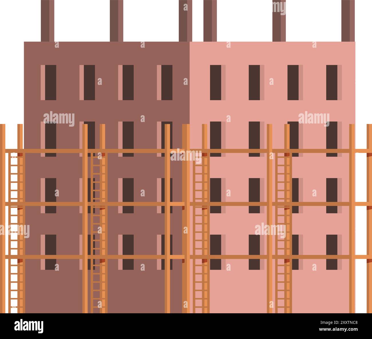 House facade scaffolding Stock Vector Images - Alamy