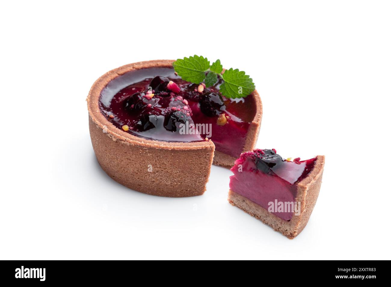 Small cakes with currant isolated on white Stock Photo