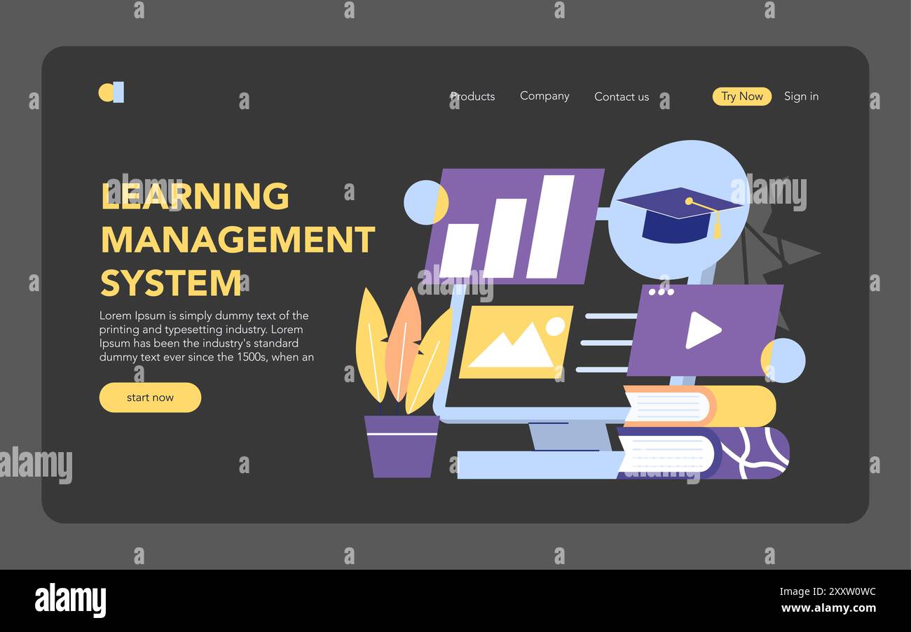 Online Education concept. A user-friendly interface for a Learning ...