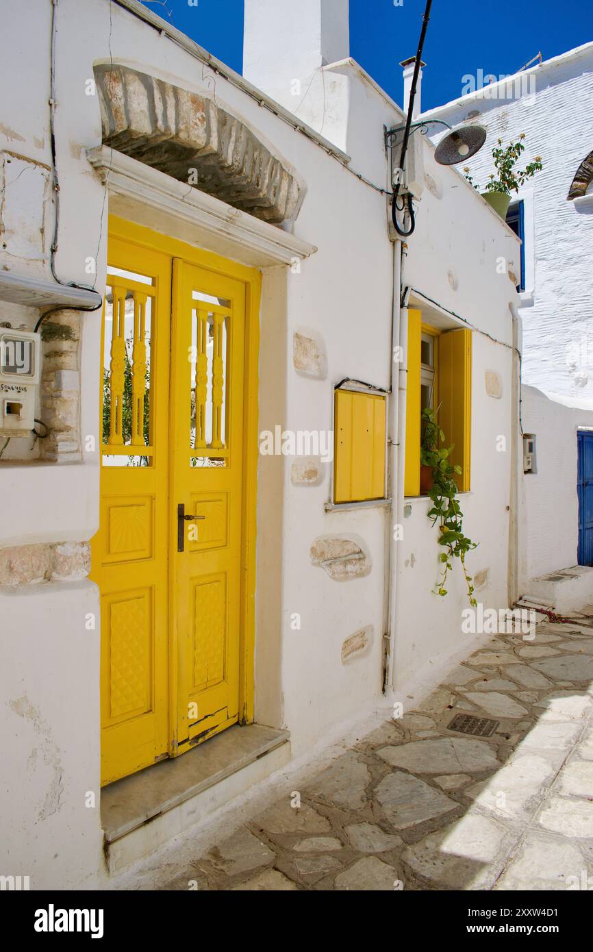 Cycladic blue door in hi-res stock photography and images - Alamy