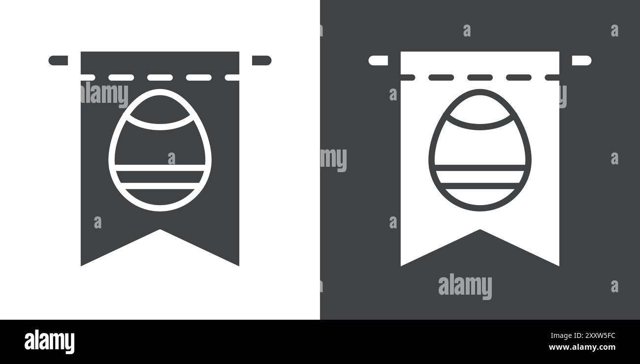 Easter Message icon Flat set in black and white color outline vector Stock Vector