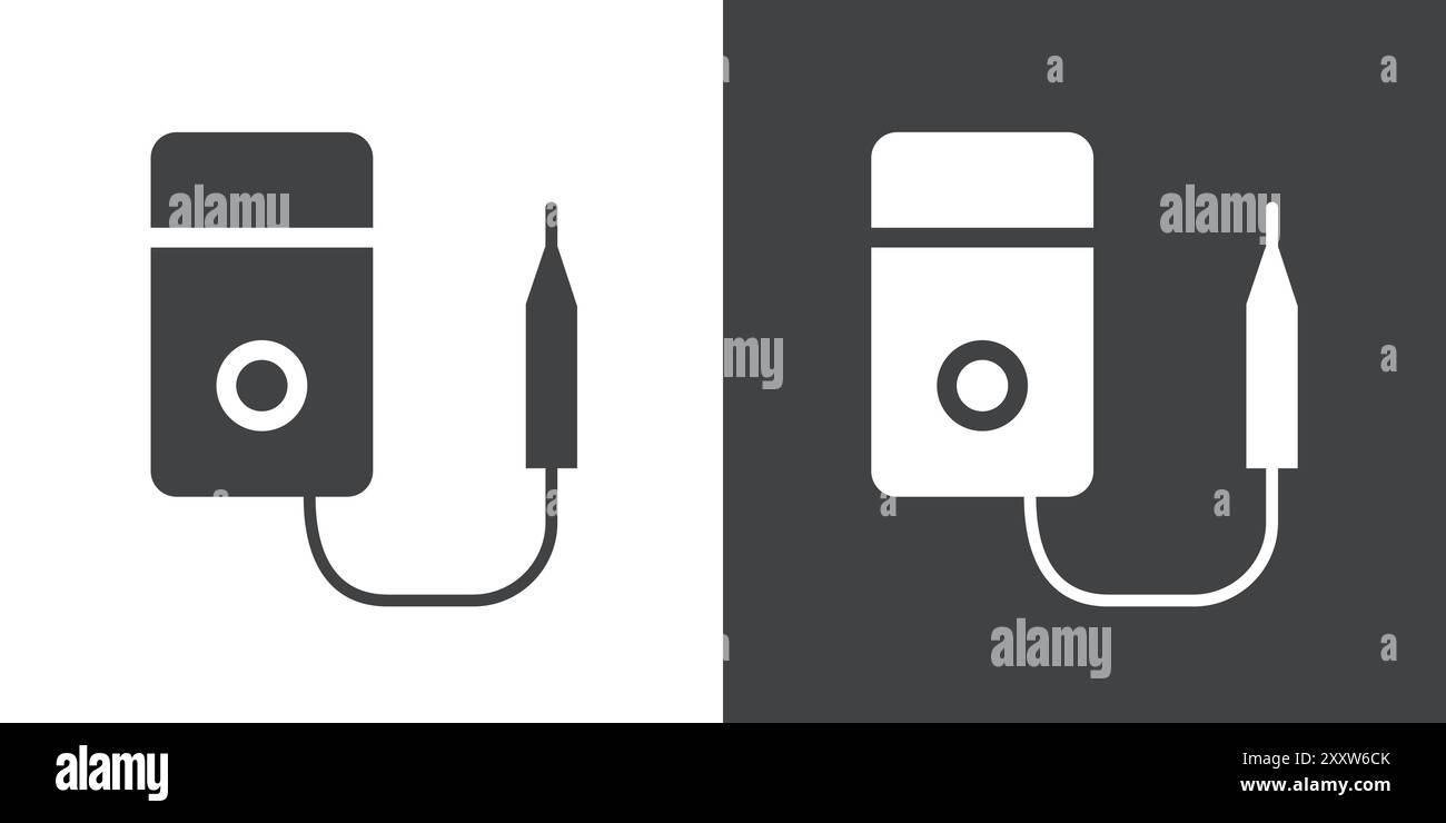 voltmeter icon Flat set in black and white color outline vector Stock Vector