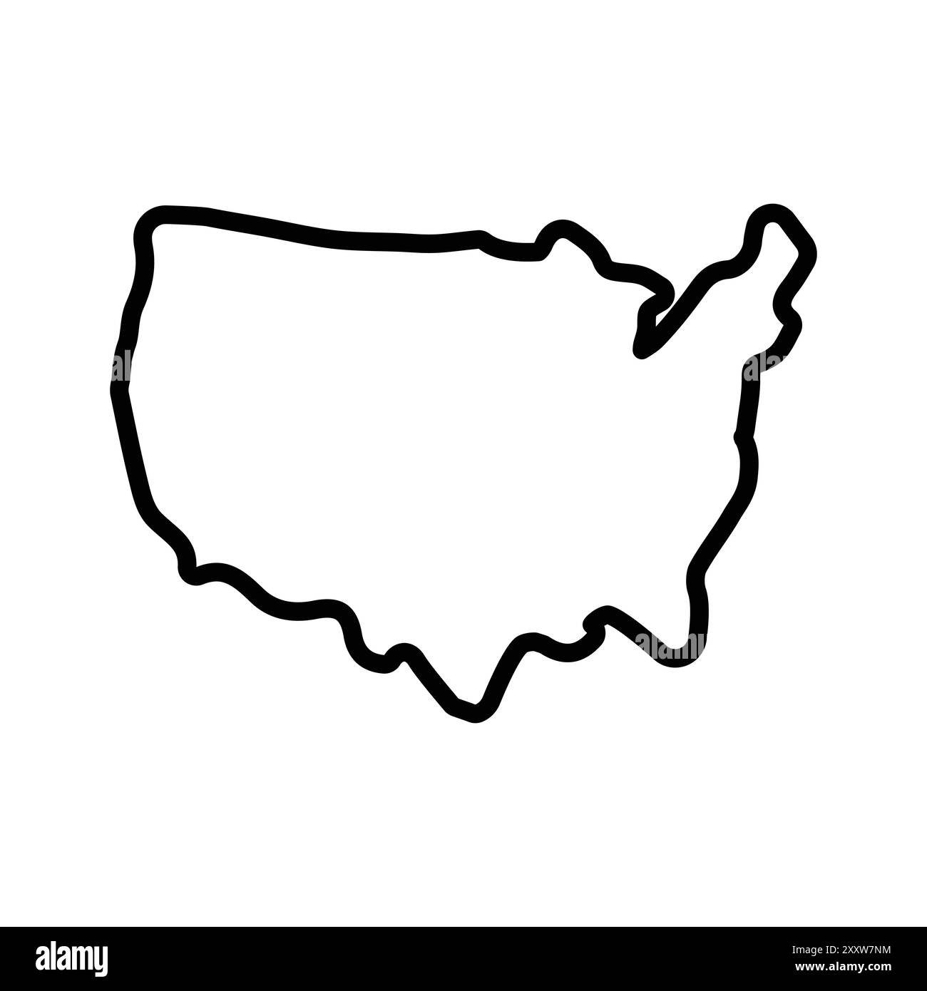 USA Map icon Flat set in black and white color outline vector Stock ...