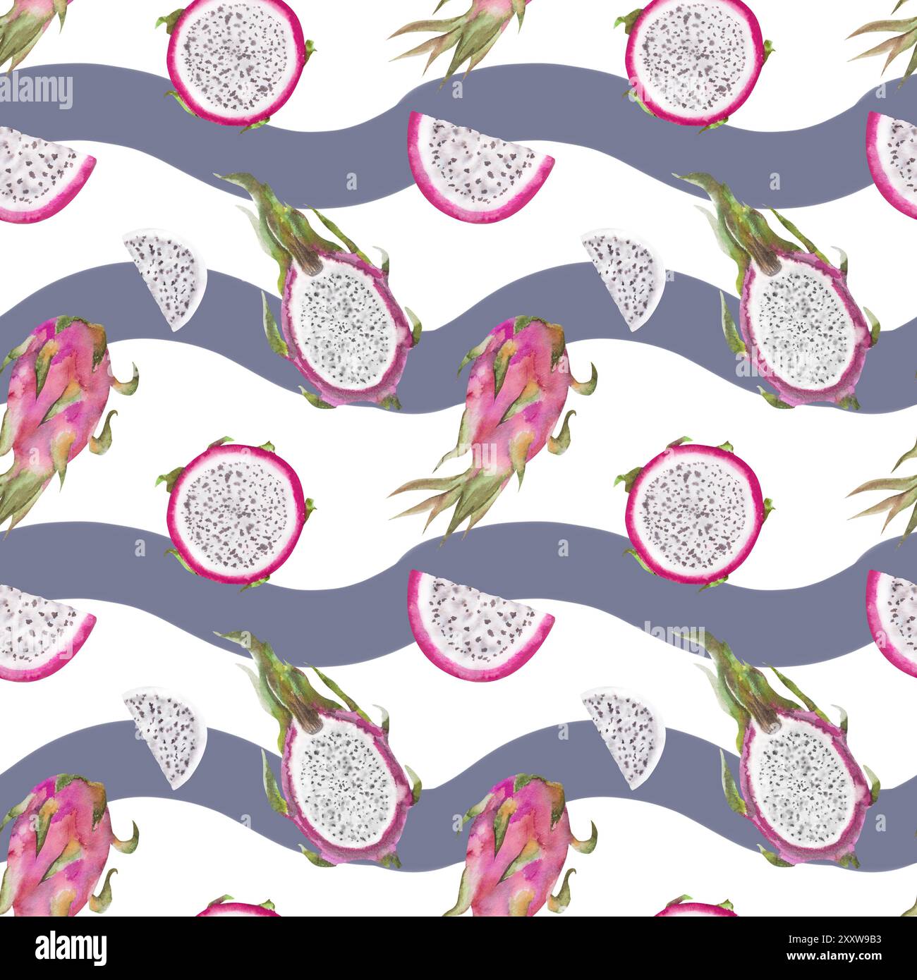 Pattern Pita Seamless pattern with pitahaya,dragonfruit,pitaya. Hand drawn ...