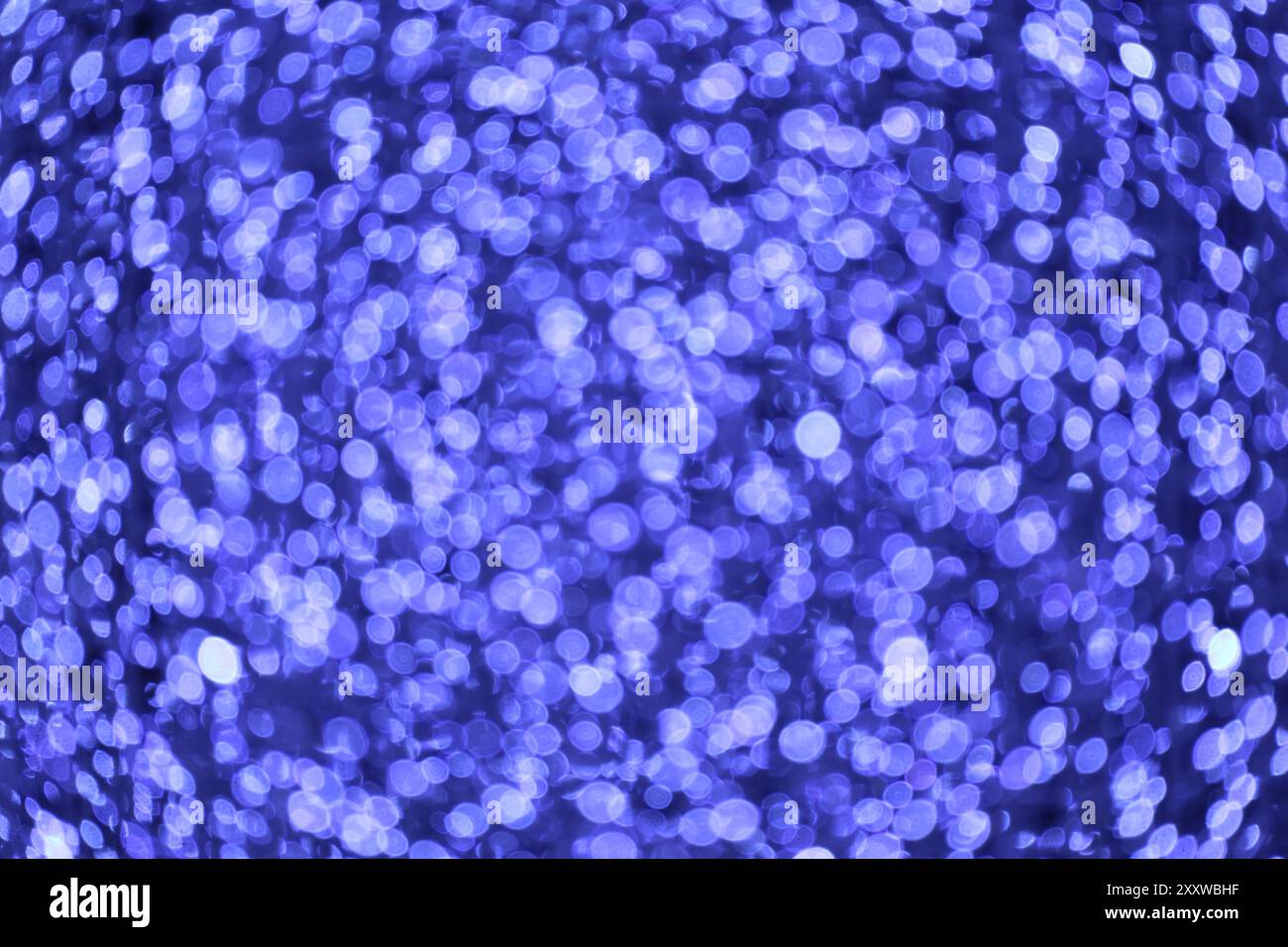Abstract Blurred Sparkling Vibrant Blue Illuminated Decorative Lights Stock Photo