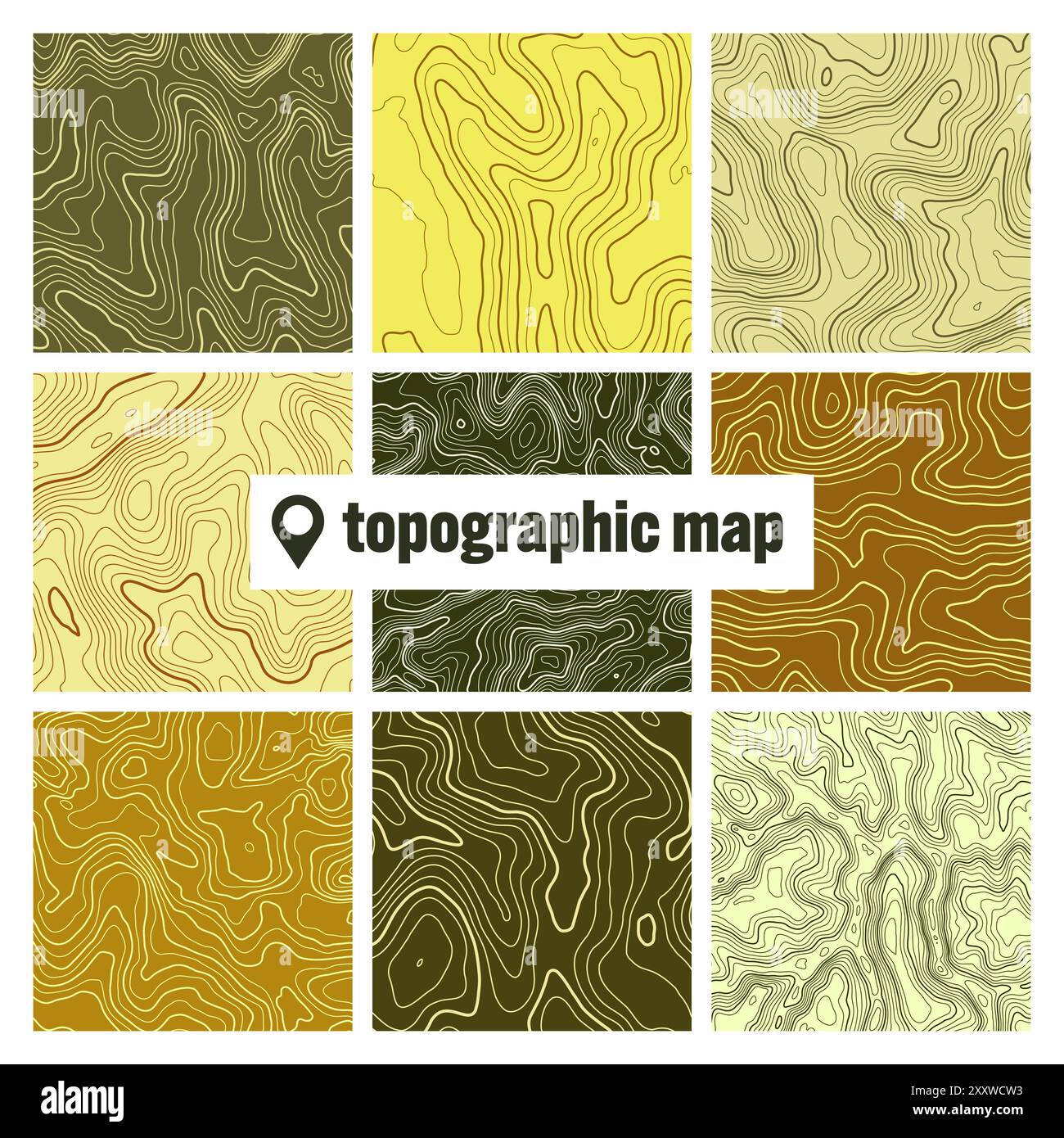 Geographic Colorful Pattern Colorful topographic map with contour lines. Geographic terrain grid ...