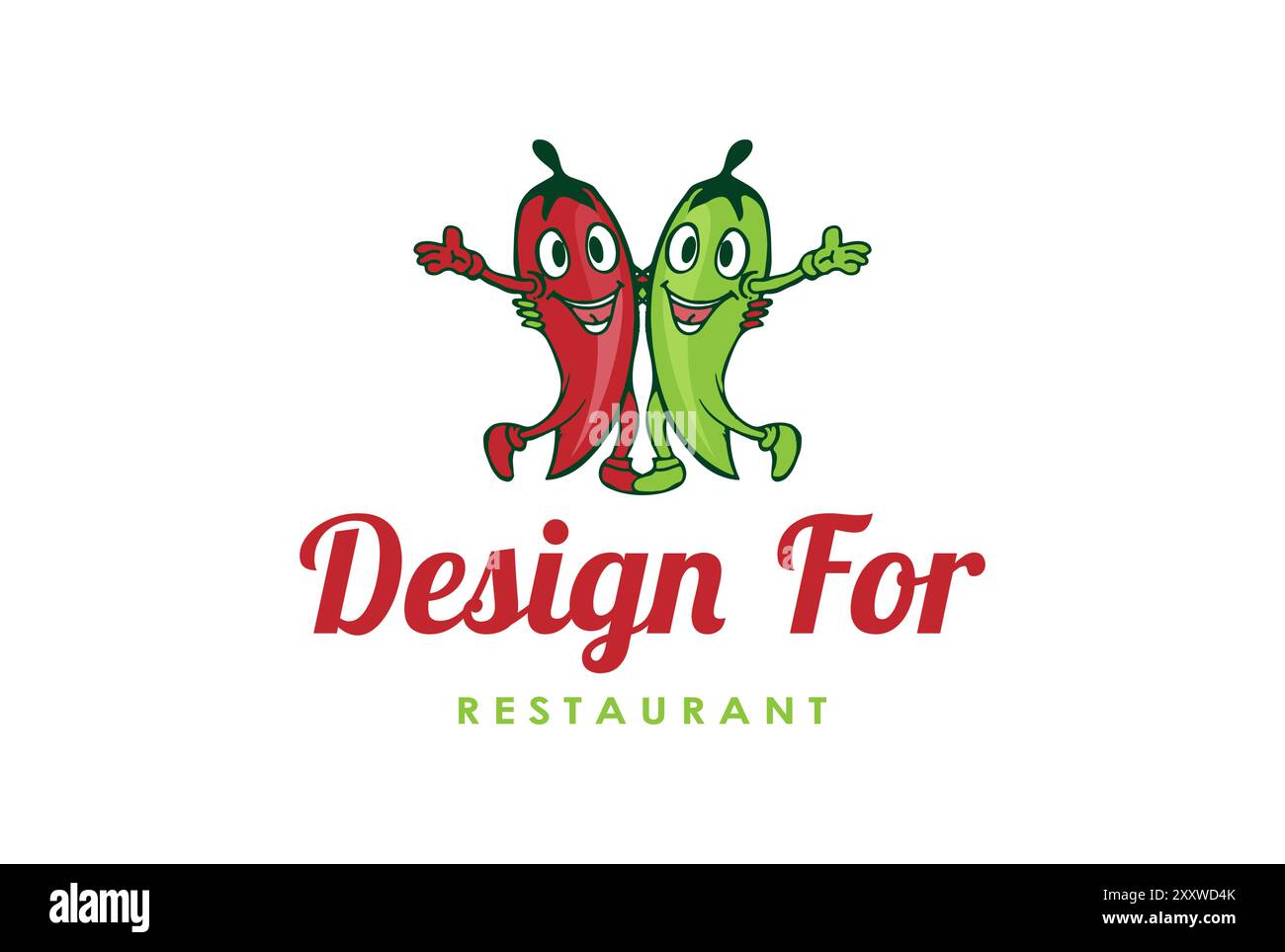 Red Hot Chili Mascot Cartoon Character for Restaurant Logo Design ...