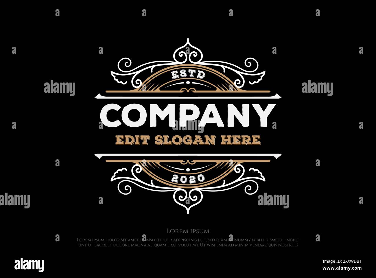 Circular Vintage Retro Badge Emblem Label Logo Design Vector Stock ...
