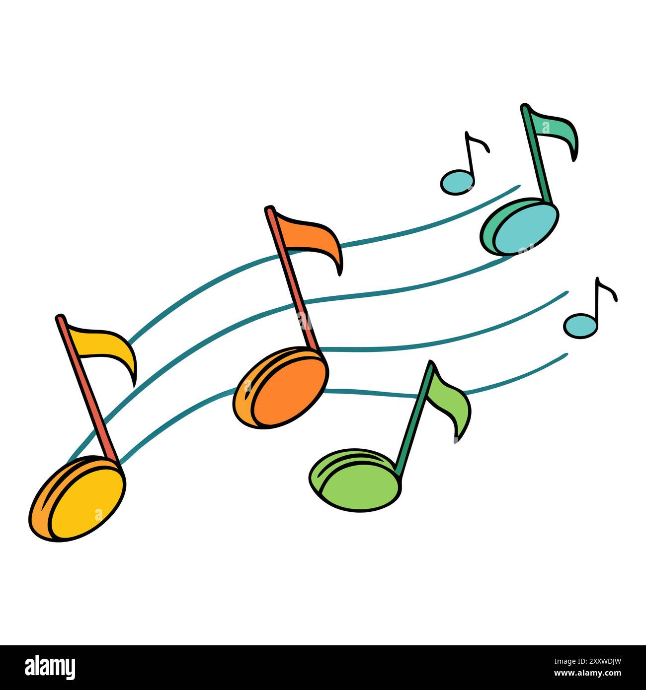 Musical background with notes. Flying music notes. Song notation in ...