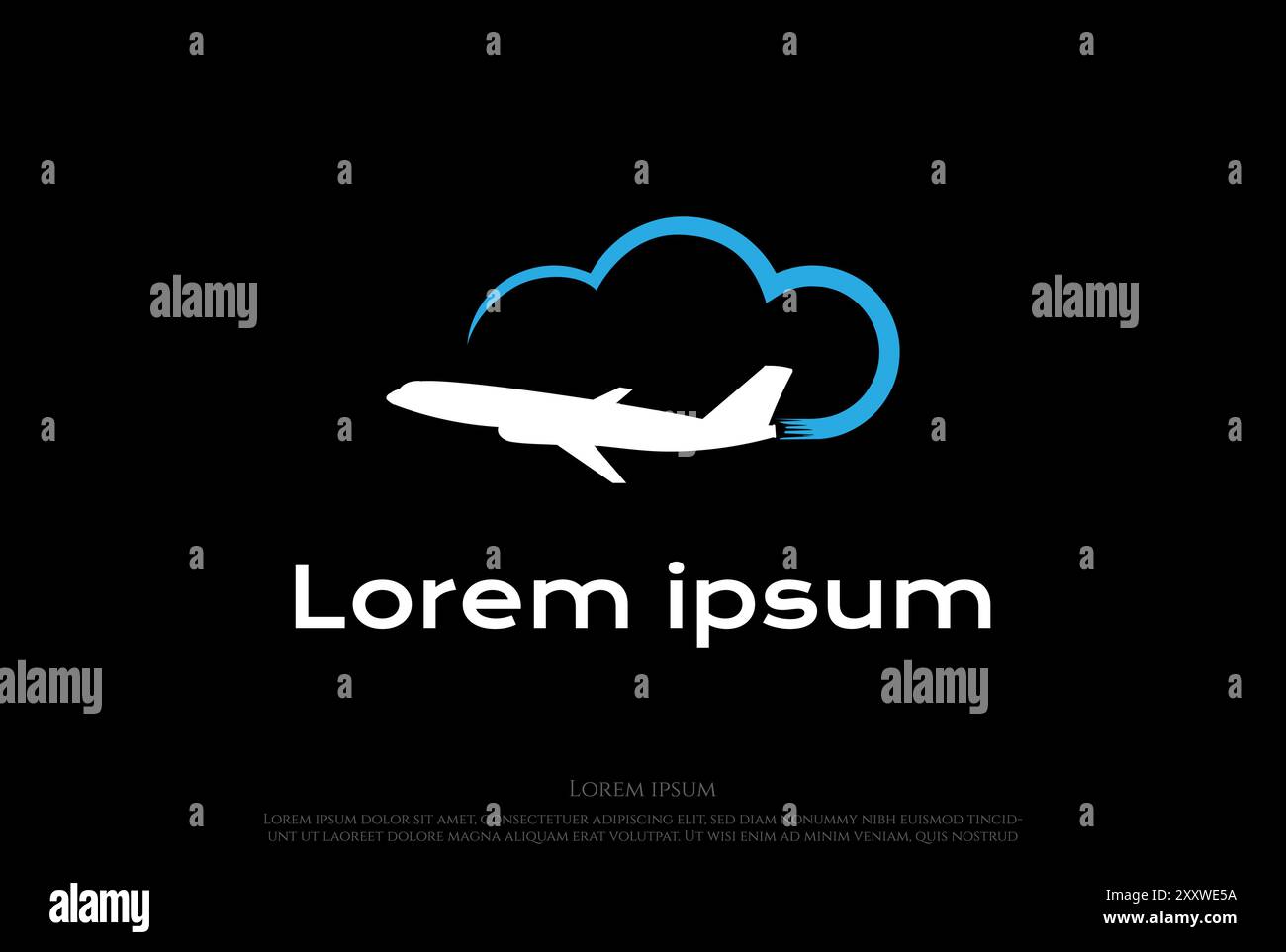 Simple Minimalist Cloud Plane for Travel Technology Logo Design Vector ...
