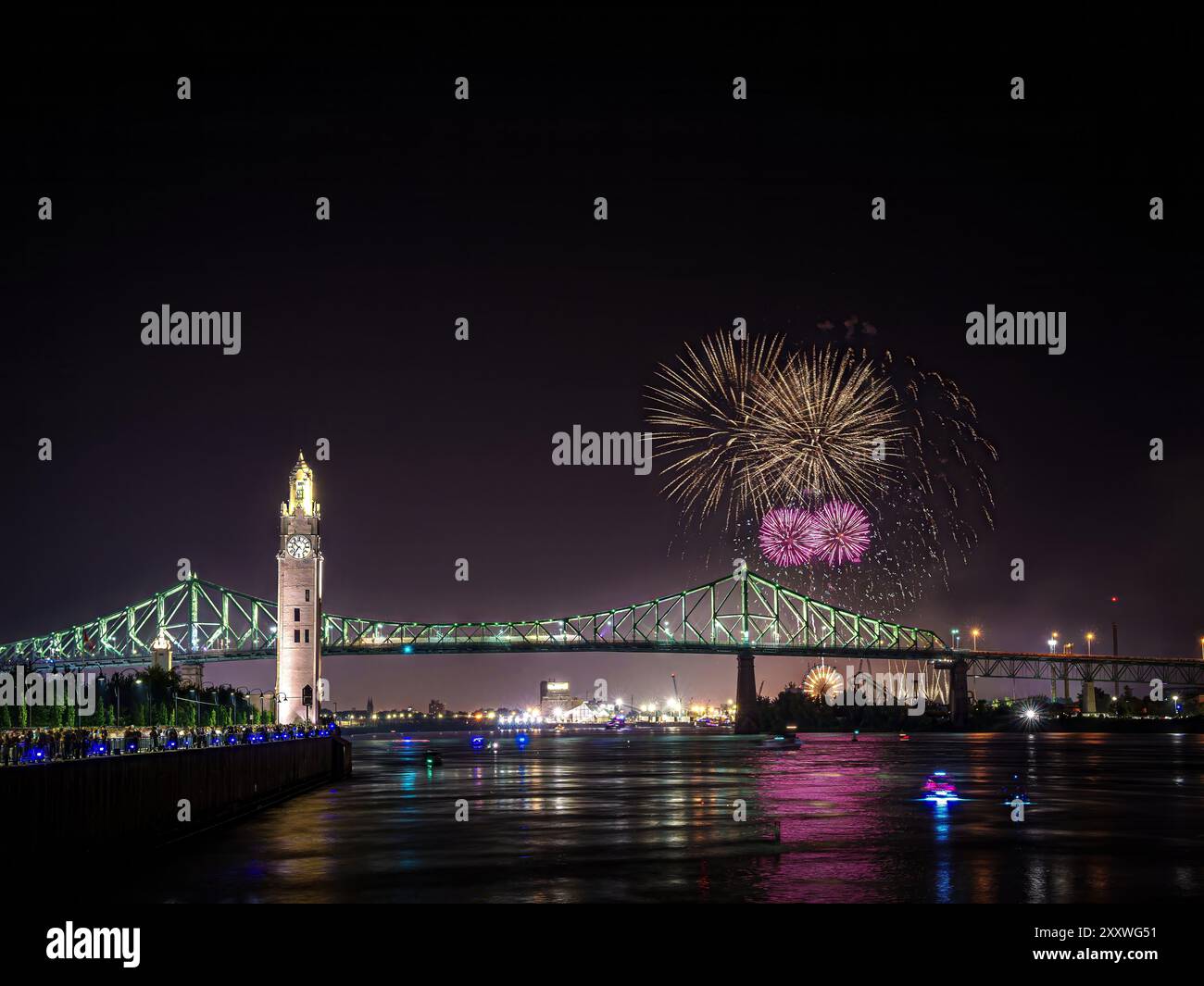 Beautiful photos of the 2024 Montreal fireworks competition Stock Photo