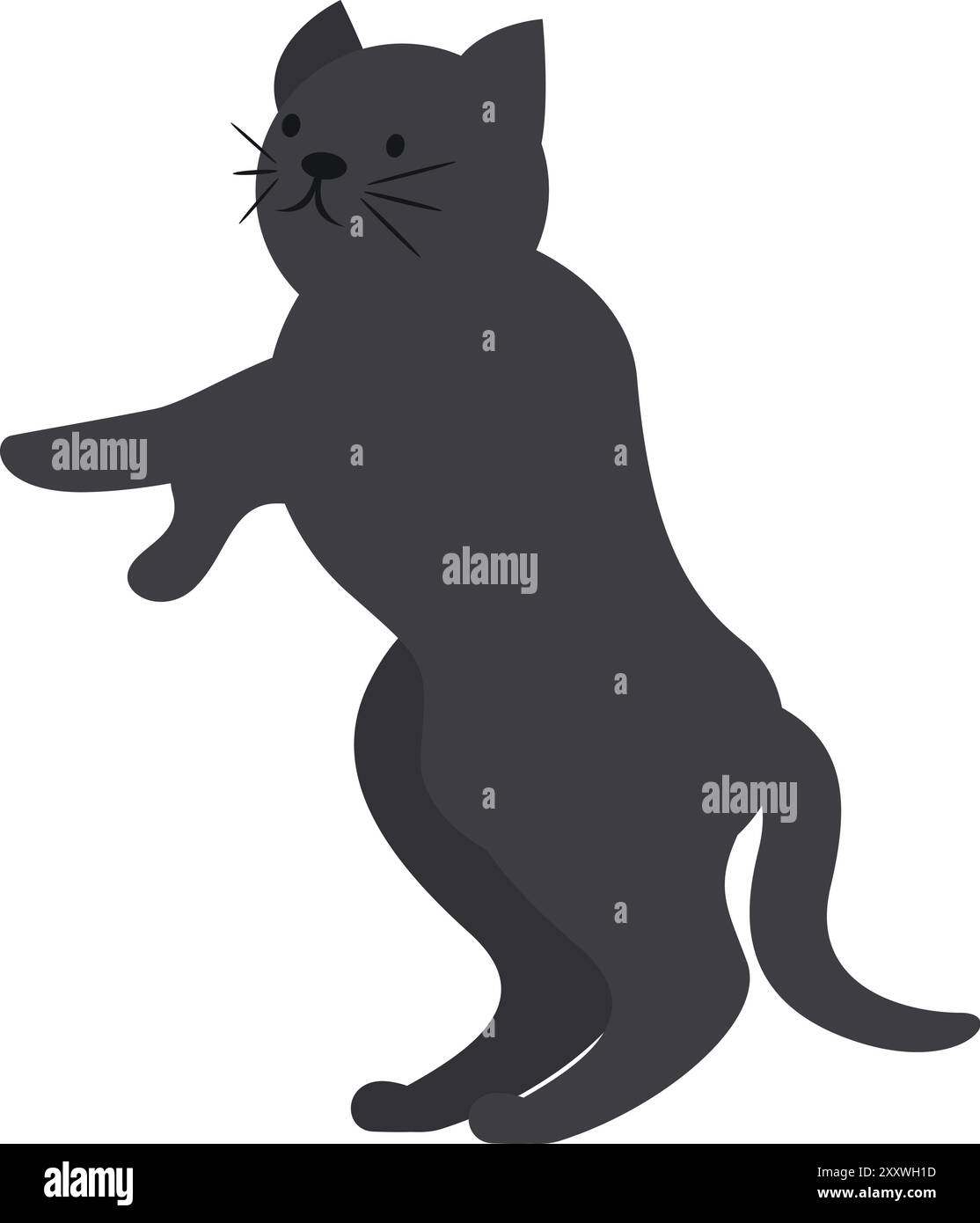Playful black cat standing on hind legs Stock Vector Image & Art 