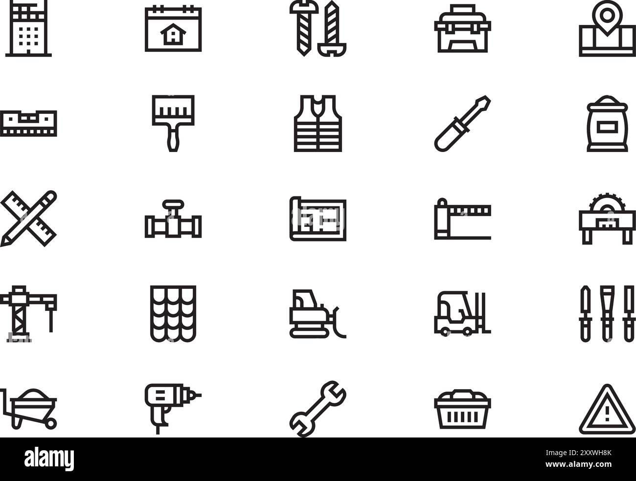 Construction icons collection is a vector illustration with editable ...