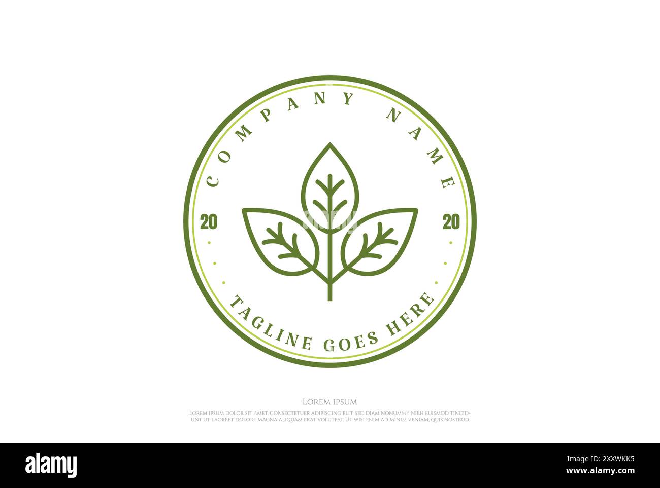 Vintage Retro Leaf Plant Garden Logo Design Vector Stock Vector